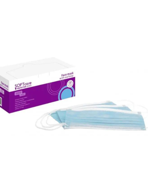 Soft Care Ιατρική Μάσκα 3ply Type II με Λάστιχο – Γαλάζιο (50τμχ)