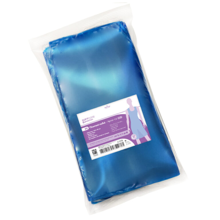 Soft Care Ποδιά Πλαστική μίας Χρήσης – Μπλε (100τμχ)