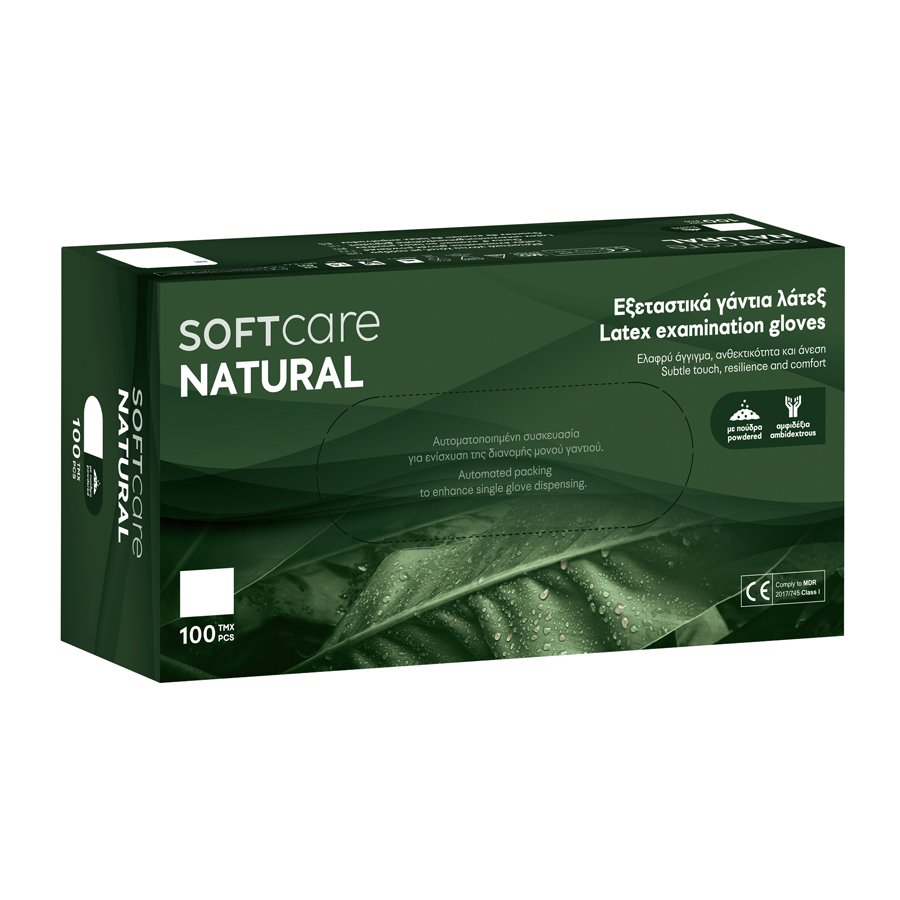 Soft Care Natural Εξεταστικά Γάντια Με Πούδρα – Λευκό