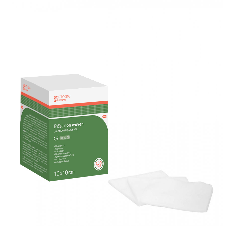 Soft Care Γάζες Non Woven - 10cm x 10cm (100τμχ)