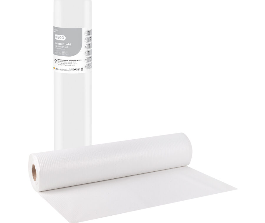 Soft Care Πλαστικοποιημένο Εξεταστικό Ρολό Eco Standard Πλαστικό + Χαρτί (50cm x 50m) - Λευκό